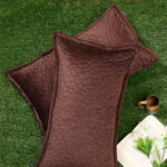 ULTRASONIC Poly velvet Geometric Pillow Covers (Pack of 2) by Hosta Homes - Coffee