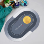 Anti skid Water Soaking Bath Mat By Hosta Homes - Grey & Yellow