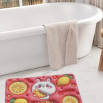 11D Printed Anti skid Door/Bath Mats By Hosta Homes - Red & Yellow