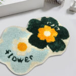 280 Gsm Water Absorbant Anti Skid Multipurpose Mat By Hosta Homes - Green & Blue