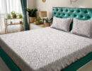 280 TC Mixed Cotton Queen Size Flat Bed Sheet With 2 Pillow Covers By Hosta Homes