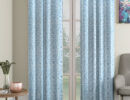9 X 4 Feet Self Textured Geometric Pattern Long Door Size Curtains Pack Of 2  By Hosta Homes - Sky